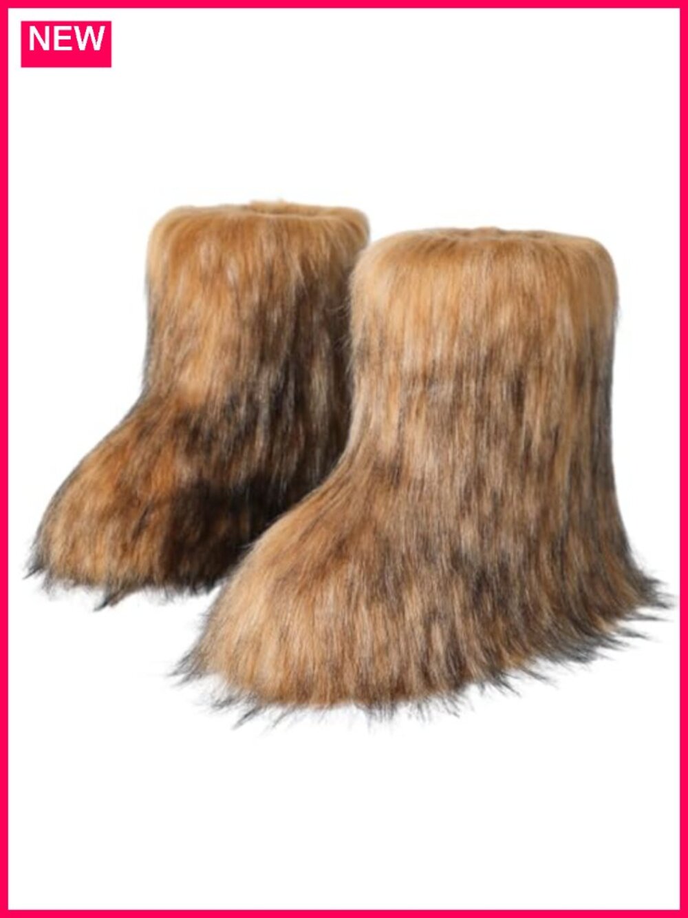 Faux Fur Mid-Calf Winter Snow Boots Size 9 Women's Y2K Fluffy Warm Shoes